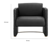 Usso 30 Inch Lounge Chair, Diamond Quilt, Black Faux Leather Upholstery By Casagear Home