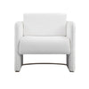 Usso 30 Inch Lounge Chair Diamond Quilt White Faux Leather Upholstery By Casagear Home BM313553