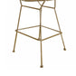 28 Inch Barstool Chair Set of 2 with 4 Cushions Faux Leather Gold Metal By Casagear Home BM313560