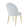 Era 24 Inch Dining Chair Set of 2 Curved Back White Faux Leather Gold By Casagear Home BM313563
