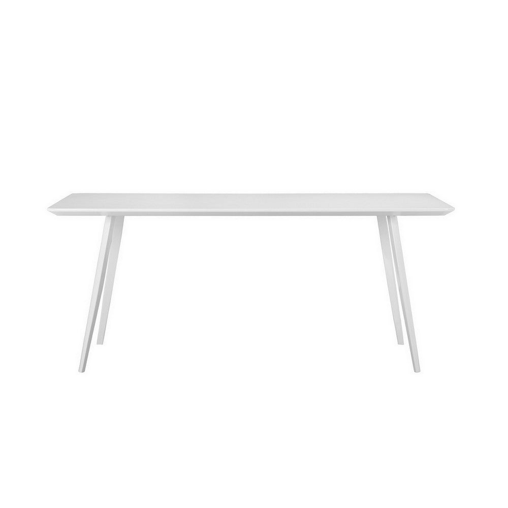 Hle 71 Inch Dining Table, 6 Seater Rectangular Tabletop, White Lacquer By Casagear Home