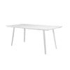 Hle 71 Inch Dining Table, 6 Seater Rectangular Tabletop, White Lacquer By Casagear Home