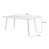Hle 71 Inch Dining Table, 6 Seater Rectangular Tabletop, White Lacquer By Casagear Home