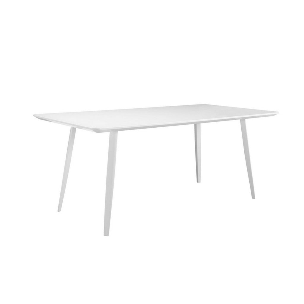 Hle 71 Inch Dining Table 6 Seater Rectangular Tabletop White Lacquer By Casagear Home BM313565