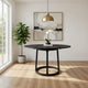 Hane 47 Inch Dining Table, Round Wood Tabletop, Sleek Black Metal Finish By Casagear Home