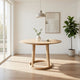 Hane 47 Inch Dining Table, Round Tabletop, Natural Brown Oak Wood Veneer By Casagear Home