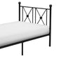 Leu Twin Platform Bed, X Panel Accents with Medallion Centers, Black Metal By Casagear Home