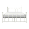 Leu Full Platform Bed Open Slatted Frame with Ball Finials White Metal By Casagear Home BM313576