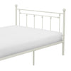 Leu Full Platform Bed Open Slatted Frame with Ball Finials White Metal By Casagear Home BM313576