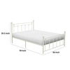 Leu Full Platform Bed Open Slatted Frame with Ball Finials White Metal By Casagear Home BM313576