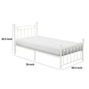 Leu Twin Platform Bed Open Slatted Frame with Ball Finials White Metal By Casagear Home BM313577