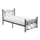 Ayu Twin Platform Bed Quatrefoil Pattern and Ball Finials Black Metal By Casagear Home BM313578