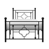 Ayu Twin Platform Bed Quatrefoil Pattern and Ball Finials Black Metal By Casagear Home BM313578