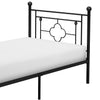 Ayu Twin Platform Bed Quatrefoil Pattern and Ball Finials Black Metal By Casagear Home BM313578