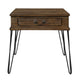 Itti 22 Inch Square Side End Table 1 Drawer Brown Solid Wood Black By Casagear Home BM313582