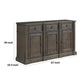 Koa 67 Inch Sideboard Server Console 3 Beveled Drawers Driftwood Brown By Casagear Home BM313587