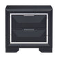 Rosy 27 Inch Nightstand 2 Drawers Chrome Accents Midnight Blue Wood By Casagear Home BM313588