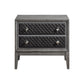 Stacy 29 Inch Nightstand 2 Faux Leather Upholstered Drawers Gray Wood By Casagear Home BM313593