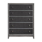 Stacy 55 Inch Tall Dresser Chest 5 Faux Leather Upholstered Drawers Gray By Casagear Home BM313595