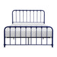 Ethan Queen Size Bed Classic Open Slatted Metal Frame Design Blue By Casagear Home BM313596
