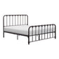 Ethan Queen Size Bed, Classic Open Slatted Metal Frame Design, Dark Bronze By Casagear Home