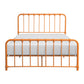 Ethan Queen Size Bed Classic Open Slatted Metal Frame Design Orange By Casagear Home BM313598