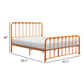 Ethan Queen Size Bed Classic Open Slatted Metal Frame Design Orange By Casagear Home BM313598