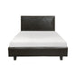 Leo Queen Size Platform Bed Diamond Stitch Brown Faux Leather Solid Wood By Casagear Home BM313603