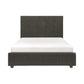 Cady Queen Size Bed with Tufted Upholstered Headboard Brown Solid Wood By Casagear Home BM313606