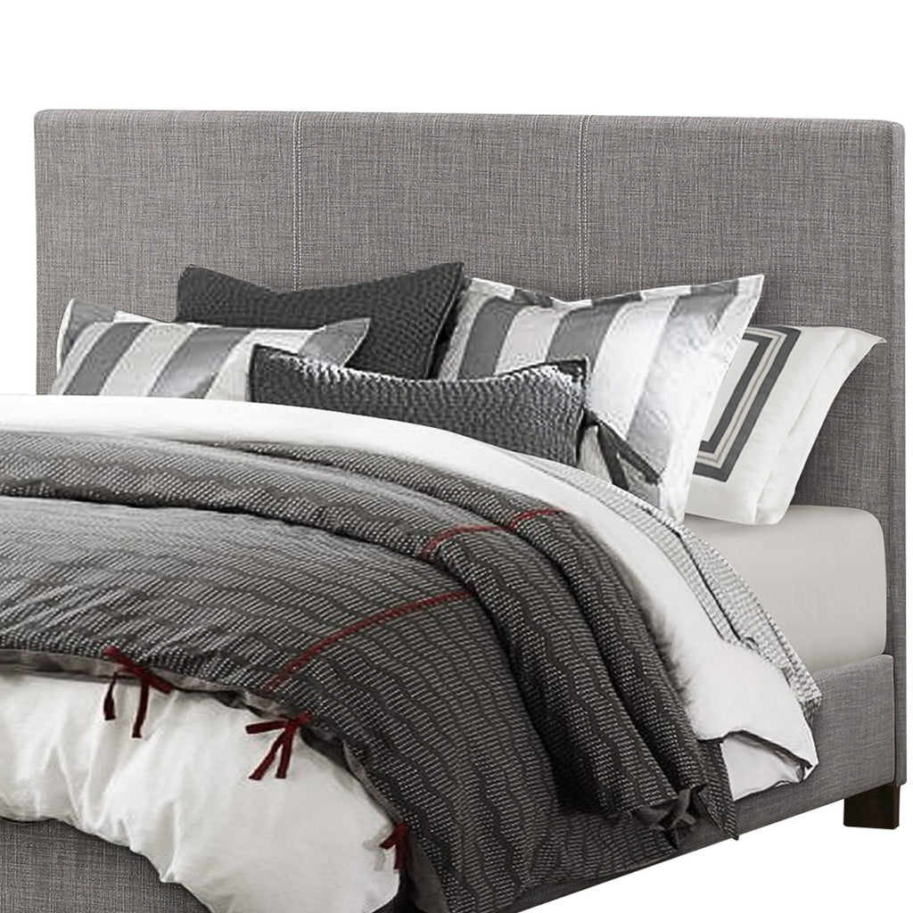 Sin Full Size Platform Bed Panel Headboard Gray Polyester Upholstery By Casagear Home BM313607