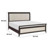 Bron Queen Bed with Sleigh Headboard Design Beige Upholstery Solid Wood By Casagear Home BM313612