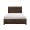 Rawn Queen Bed Beveled Panel Headboard Brown Okume Veneer Solid Wood By Casagear Home BM313616