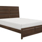 Rawn Queen Bed, Beveled Panel Headboard, Brown Okume Veneer, Solid Wood By Casagear Home