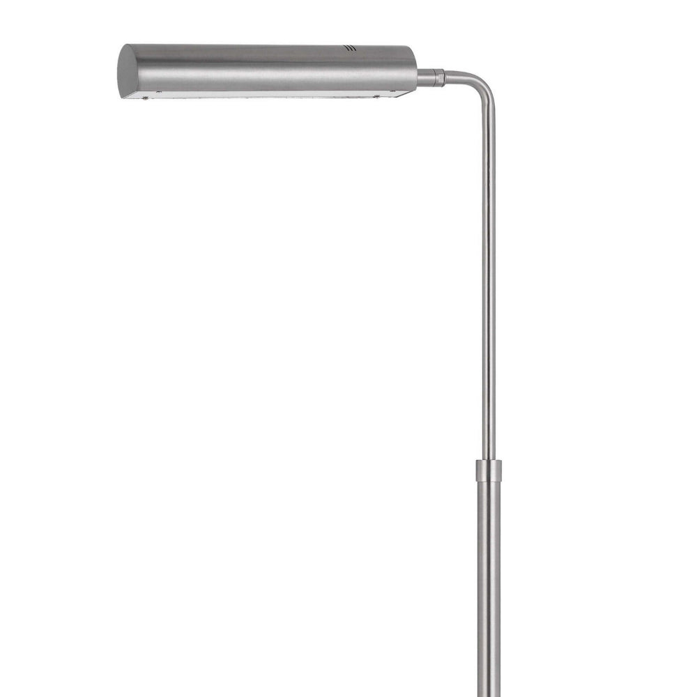 Kime 44-58 Inch Floor Lamp, Adjustable Height, LED, Brushed Steel Finish By Casagear Home