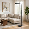 Kime 44-58 Inch Floor Lamp, Adjustable Height, LED, Charcoal Grey Finish By Casagear Home