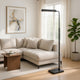 Kime 44-58 Inch Floor Lamp, Adjustable Height, LED, Charcoal Grey Finish By Casagear Home