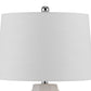 Niu 30 Inch Table Lamp Set of 2 Drum Shade Sandy White Ceramic Prism Base By Casagear Home BM313625