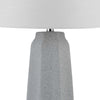 Niu 30 Inch Table Lamp Set of 2 Drum Shade Stone Gray Ceramic Prism Base By Casagear Home BM313626