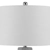 Niu 30 Inch Table Lamp Set of 2 Drum Shade Stone Gray Ceramic Prism Base By Casagear Home BM313626