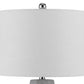 Niu 30 Inch Table Lamp Set of 2 Drum Shade Stone Gray Ceramic Prism Base By Casagear Home BM313626