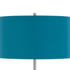 Sie 59 Inch Floor Lamp Aqua Blue Linen Shade Round Base Silver Metal By Casagear Home BM313634