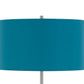 Sie 59 Inch Floor Lamp Aqua Blue Linen Shade Round Base Silver Metal By Casagear Home BM313634