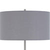 Sie 59 Inch Floor Lamp Gray Linen Shade Round Base Silver Metal Pole By Casagear Home BM313635