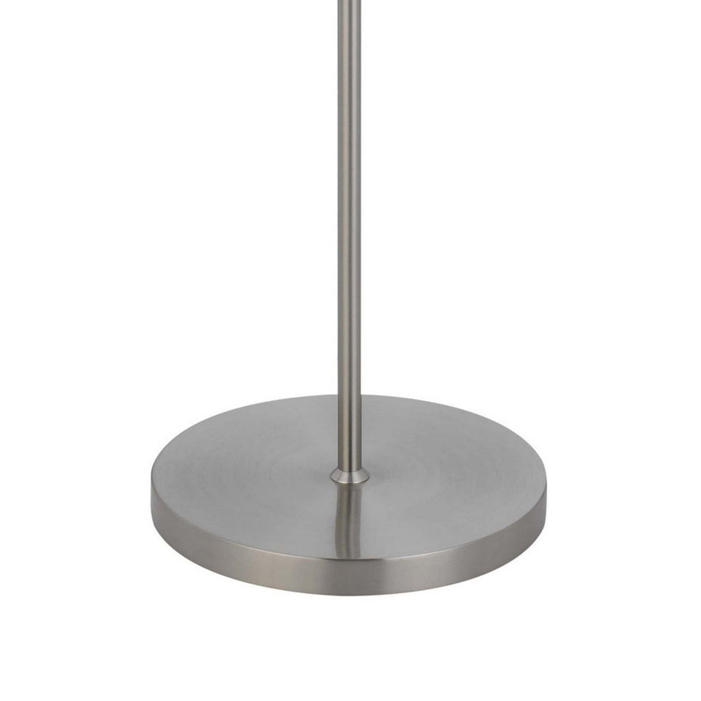 Sie 59 Inch Floor Lamp Gray Linen Shade Round Base Silver Metal Pole By Casagear Home BM313635