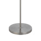 Sie 59 Inch Floor Lamp, Gray Linen Shade, Round Base, Silver Metal Pole By Casagear Home