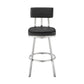 Poni 26 Inch Swivel Counter Stool Chair, Cushioned Seat, Black Faux Leather By Casagear Home
