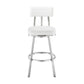 Poni 26 Inch Swivel Counter Stool Chair, Cushioned Seat, White Faux Leather By Casagear Home