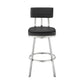 Poni 30 Inch Swivel Barstool Chair Cushioned Seating Black Faux Leather By Casagear Home BM313639