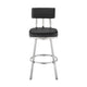 Poni 30 Inch Swivel Barstool Chair Cushioned Seating Black Faux Leather By Casagear Home BM313639