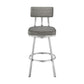 Poni 30 Inch Swivel Barstool Chair Cushioned Seating Gray Faux Leather By Casagear Home BM313640